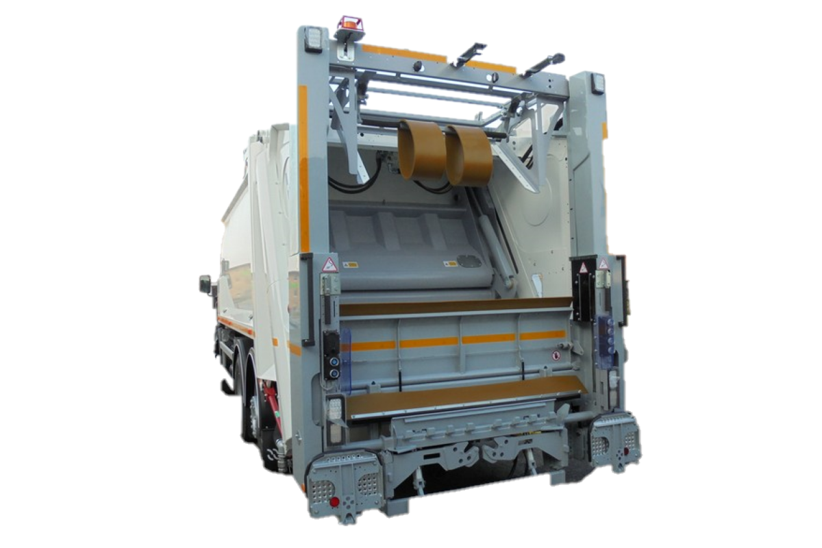 Sistema de levantamento de contentores de resíduos para carregamento posterior de contentores de resíduos UPC 800